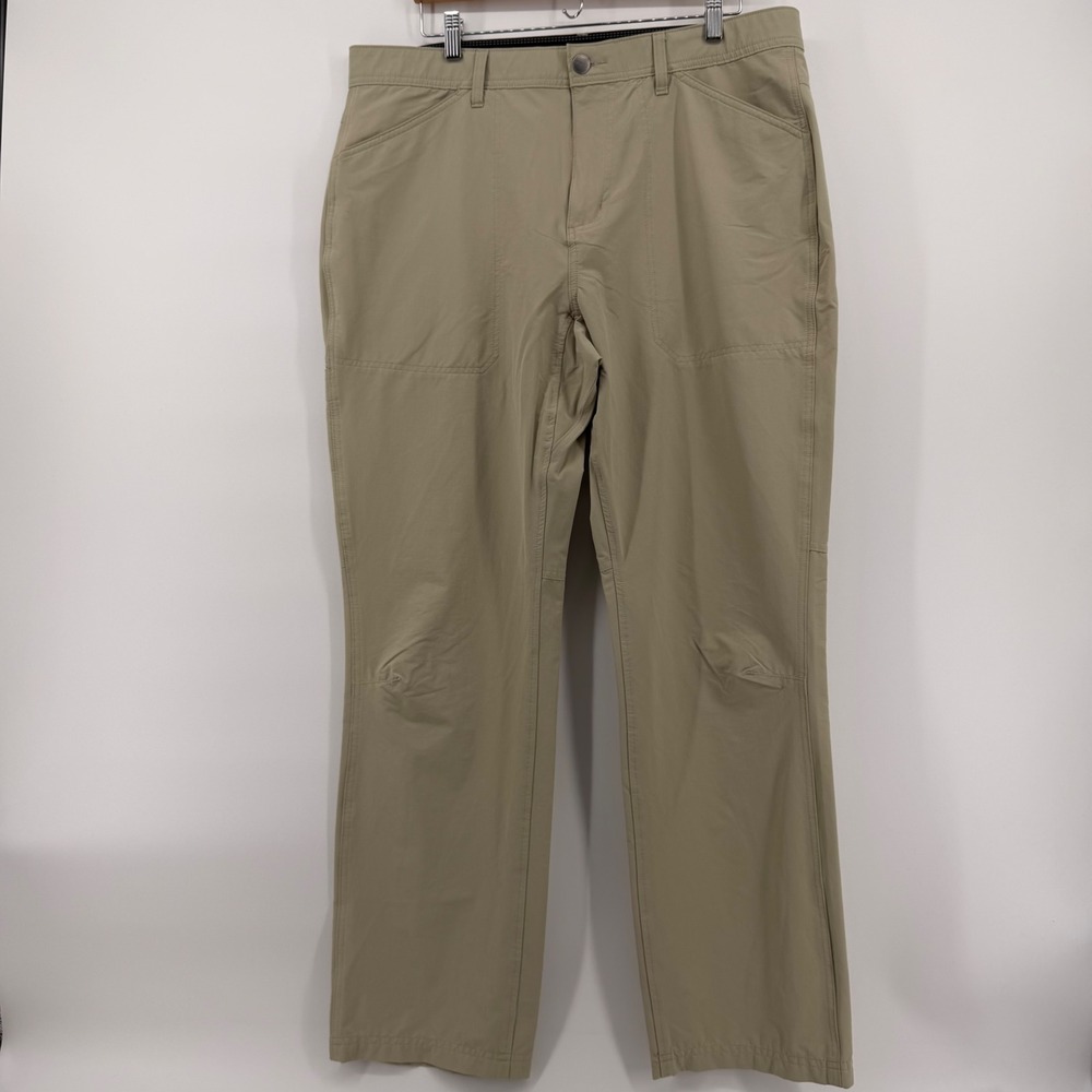 Ascend Mens Hiking Pants Tan Beige Stretch Nylon Outdoor Active 38x32